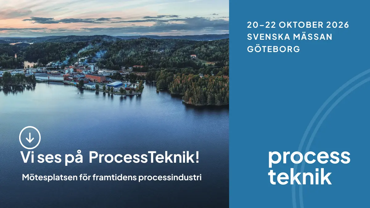 Banner f&ouml;r m&auml;ssan Process Teknik 20&ndash;22 oktober 2026 p&aring; Svenska M&auml;ssan i G&ouml;teborg, med texten 